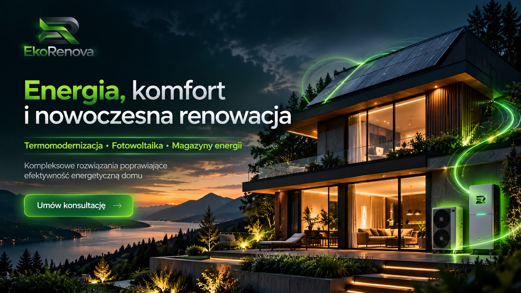 Grafika EkoRenova: energia, komfort i nowoczesna renowacja